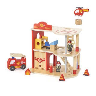 Viga Toys® Wooden Fire Station Playset